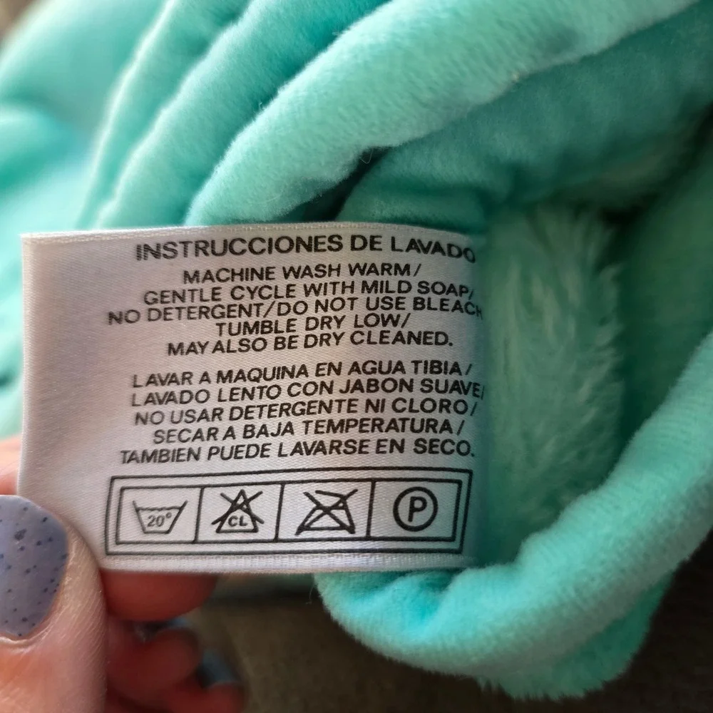 VTG Nova Textil Rivera Hnos Cobertor Baby Blanket Turquoise Aqua Plush Fleece